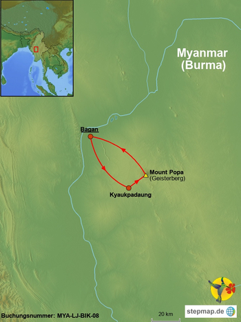 Stepmap Karte Bagan Popa Myanmar