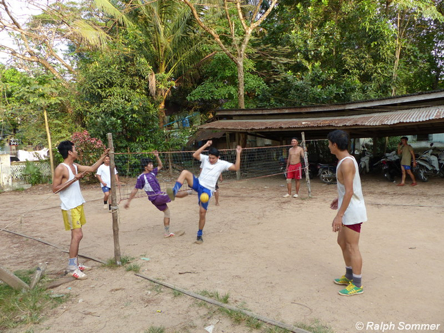 Rattanballspiel in Myeik, Myanmar