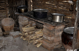 Kochstelle mit Holz Myanmar