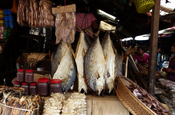 Trockenfisch auf Markt in Dawei, Myanmar