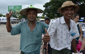 Trishaw-Fahrer in Dhala bei Yangon