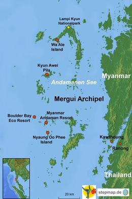 Übersichtskarte Mergui Archipel Resorts
