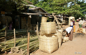 Bambuskörbeflechterei